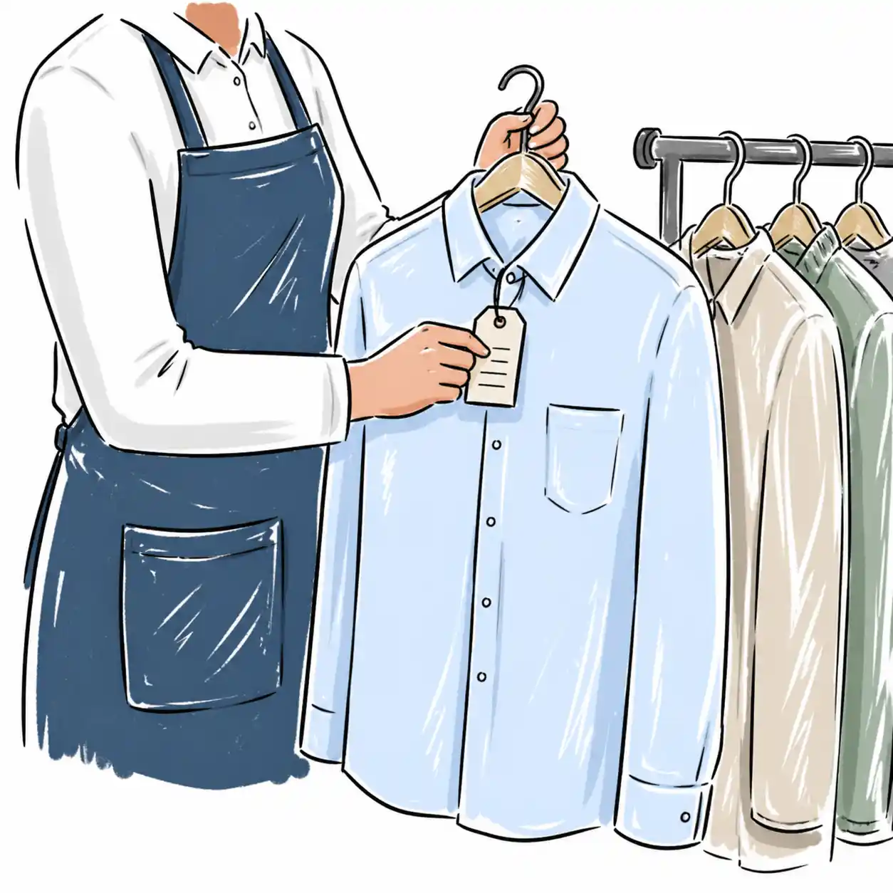 Dry cleaning garment inspection and tagging
