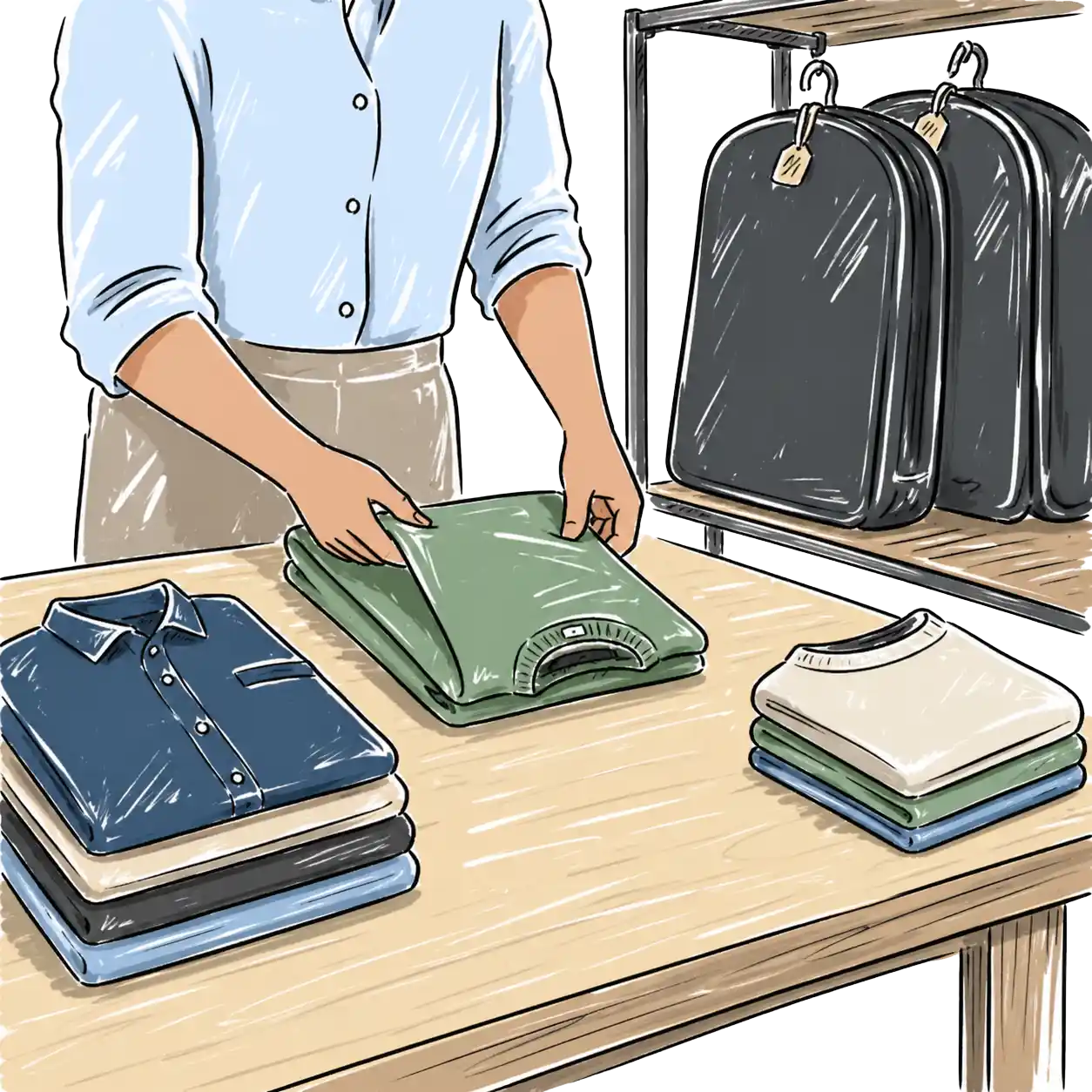 Folded wash and fold laundry ready to put away